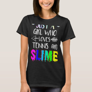 Camiseta Apenas Uma Menina Que Ama Tênis e Slime Colorida