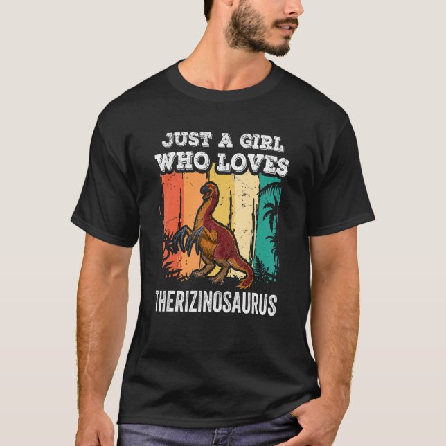 Camiseta Apenas Uma Menina Que Ama Therizinossauro Dinossau (Frente)