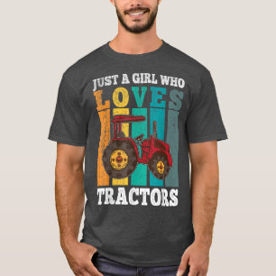 Camiseta Apenas Uma Menina Que Ama Tratores Fazendeiros Cri