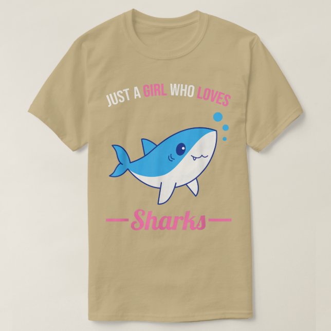 Camiseta Apenas Uma Menina Que Ama Tubarões 481 (Frente do Design)