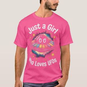 Camiseta Apenas Uma Menina Que Ama Ufos Alienígena Ficha Gi