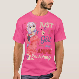 Camiseta Apenas Uma Menina Que Ama Um Anime Dando Um Presen