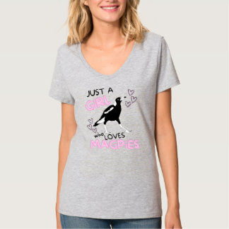 Camiseta Apenas Uma Menina Que Ama Uma Fofa De Magpies Aust