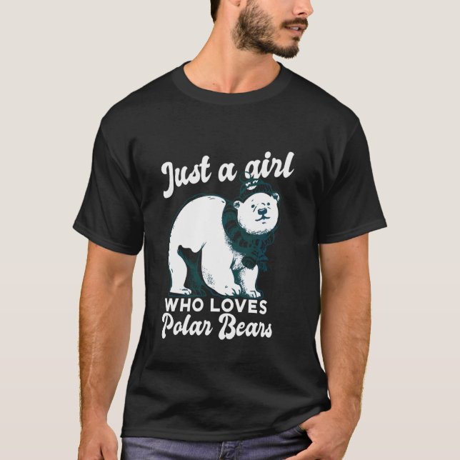 Camiseta Apenas Uma Menina Que Ama Urso Polar Bears Bonito (Frente)