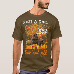 Camiseta Apenas Uma Menina Que Ama Ursos E Abate De Abóbora