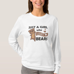 Camiseta Apenas Uma Menina Que Ama Ursos - Urso Doce