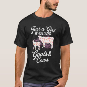 Camiseta Apenas Uma Menina Que Ama Vacas Cabras Mulheres Fa