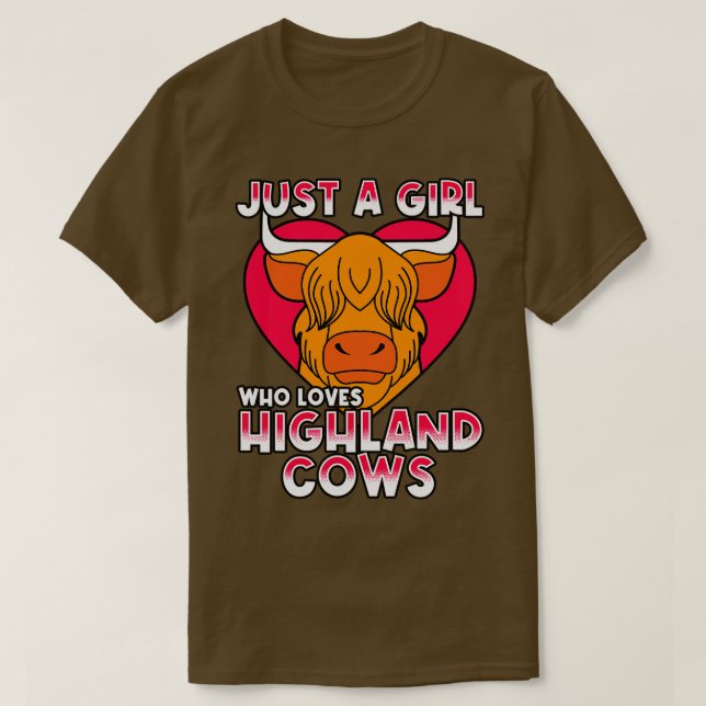 Camiseta Apenas Uma Menina Que Ama Vacas Do Planalto (Frente do Design)