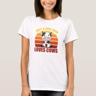 Camiseta Apenas Uma Menina Que Ama Vacas Doces