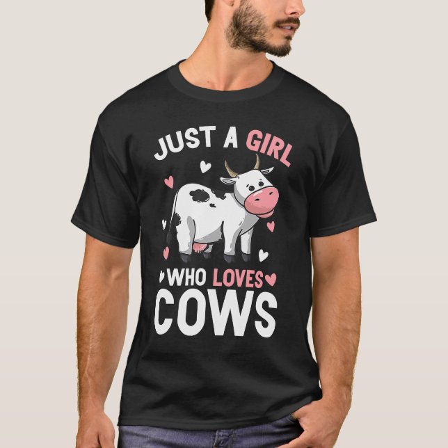 Camiseta Apenas Uma Menina Que Ama Vacas Fazendas (Frente)