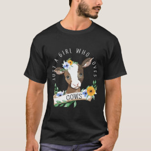 Camiseta Apenas Uma Menina Que Ama Vacas Fazendeira de Va