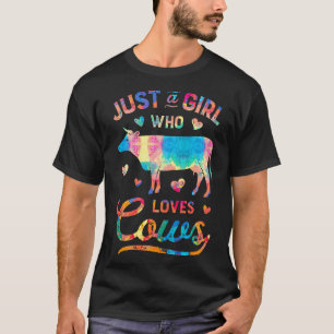Camiseta Apenas Uma Menina Que Ama Vacas Fazendeira de Vaca
