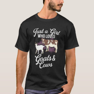 Camiseta Apenas Uma Menina Que Ama Vacas Mulheres De Cabra