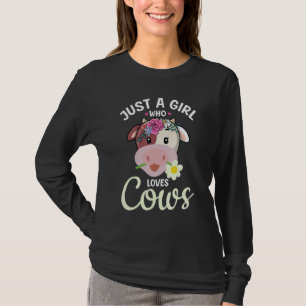Camiseta Apenas Uma Menina Que Ama Vacas Vaqueira Fazenda M