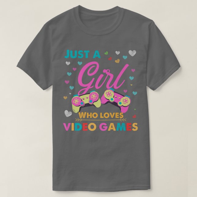 Camiseta Apenas Uma Menina Que Ama Videos games De Aquarela (Frente do Design)