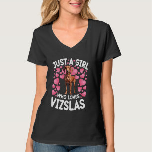 Camiseta Apenas Uma Menina Que Ama Vizslas Mulheres Meninas
