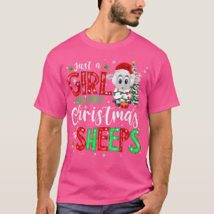Camiseta Apenas Uma Menina Que Ama Xmas E Ovinos Papais noe