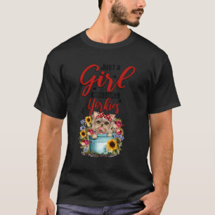 Camiseta Apenas Uma Menina Que Ama Yorkies Yorkshire Terrie