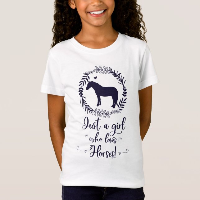 Camiseta Apenas uma menina que ame a silhueta dos cavalos (Frente)