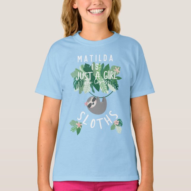 Camiseta Apenas uma menina que ame floral tropical da (Frente)
