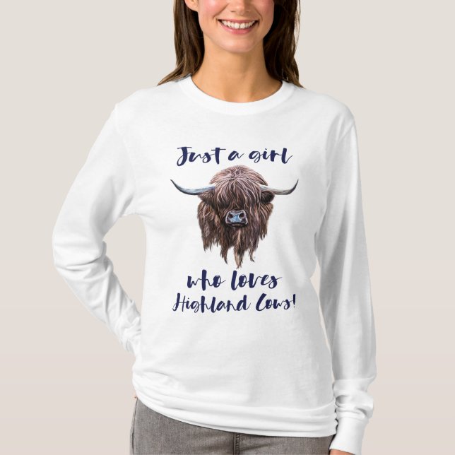 Camiseta Apenas uma menina que ame montanhas escocesas (Frente)