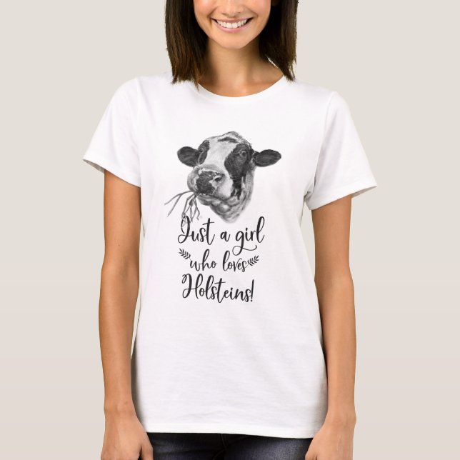 Camiseta Apenas uma menina que ame o t-shirt das vacas de (Frente)