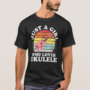 Camiseta Apenas Uma Menina Ukulele Jogadora Mãe Mulheres Us