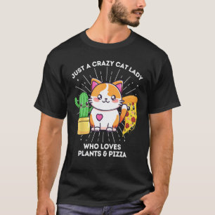 Camiseta Apenas Uma Mulher Louca Por Gatos Que Ama Plantas 