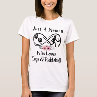Camiseta apenas uma mulher que ama cachorros e Pickleball,