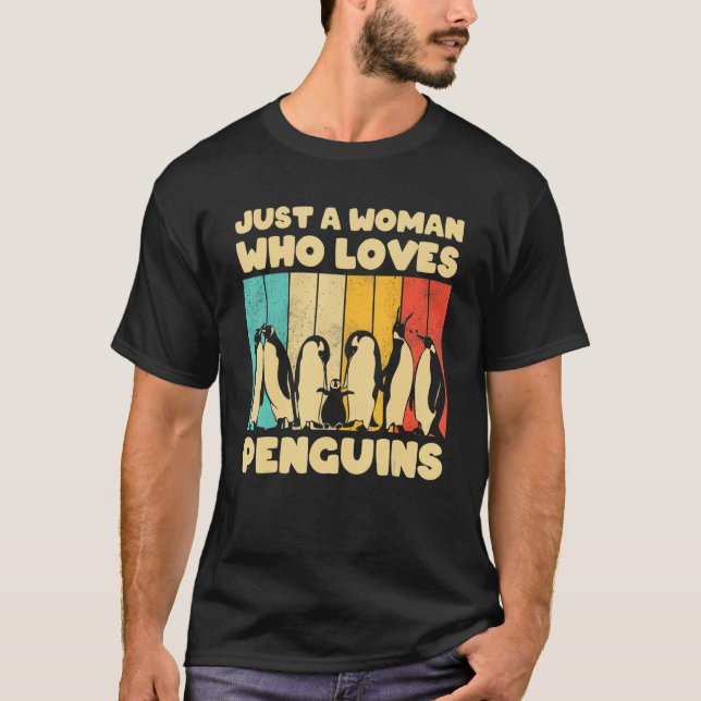 Camiseta Apenas Uma Mulher Que Ama Pinguins Legal Imperador (Frente)