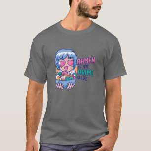 Camiseta "Apenas Uma Rapariga Ramen É Amor, Anime É Vida"