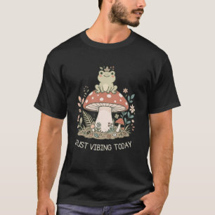 Camiseta Apenas Vibando Hoje Sapo Cogumelo Design Fofo