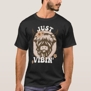 Camiseta Apenas vibrando vaca highland Retro descolado