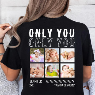 Camiseta Apenas Você Colagem de Fotos Personalizadas de Ani