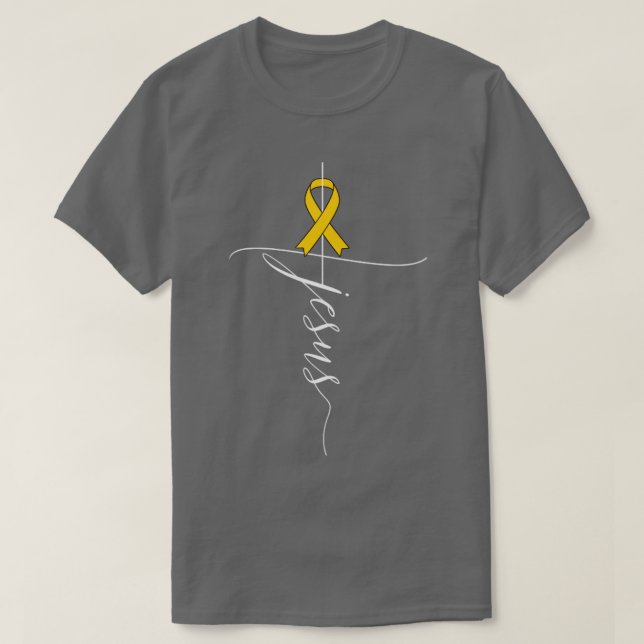Camiseta Apêndice Cancer Sensibilização Jesus Briso Amber P (Frente do Design)
