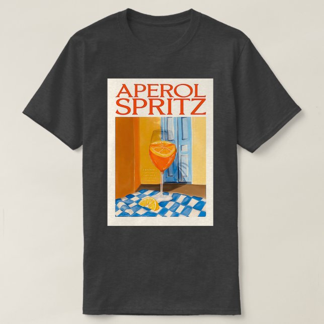 Camiseta Aperol spritz paint minimalist poster (Frente do Design)
