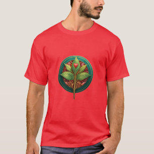 Camiseta Apertando Sementes - Um Logotipo Delicado de Cresc