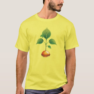 Camiseta Apertando Sementes - Um Logotipo Delicado de Cresc