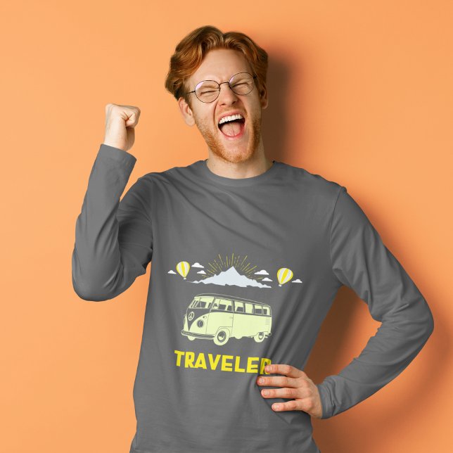 Camiseta Aperte o estilo de viagem do horizonte (Criador carregado)