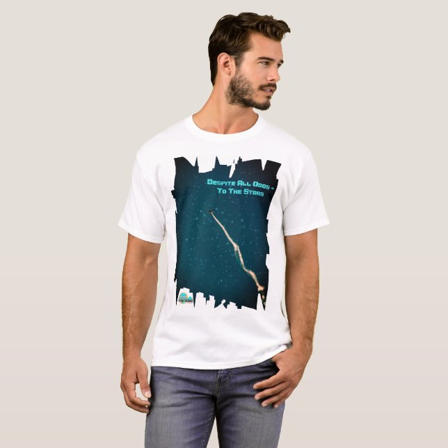 Camiseta Apesar de todas as probabilidades - às estrelas (Frente Completa)
