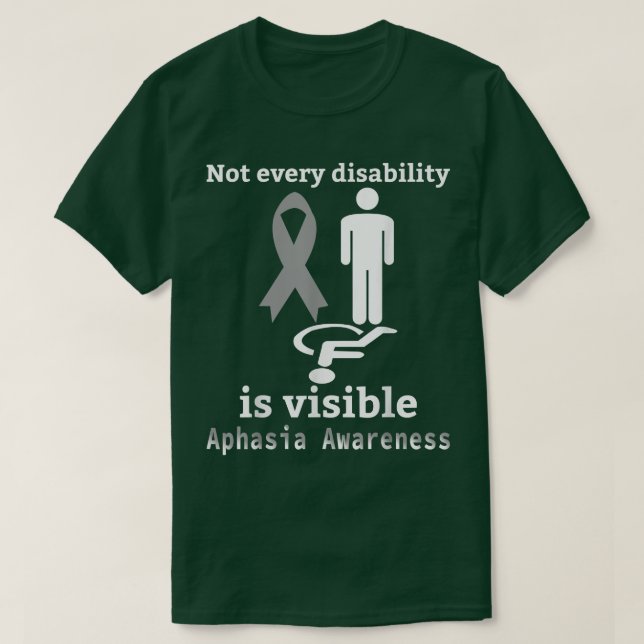 Camiseta Aphasia Awareness Grey Ribbon Support  (Frente do Design)