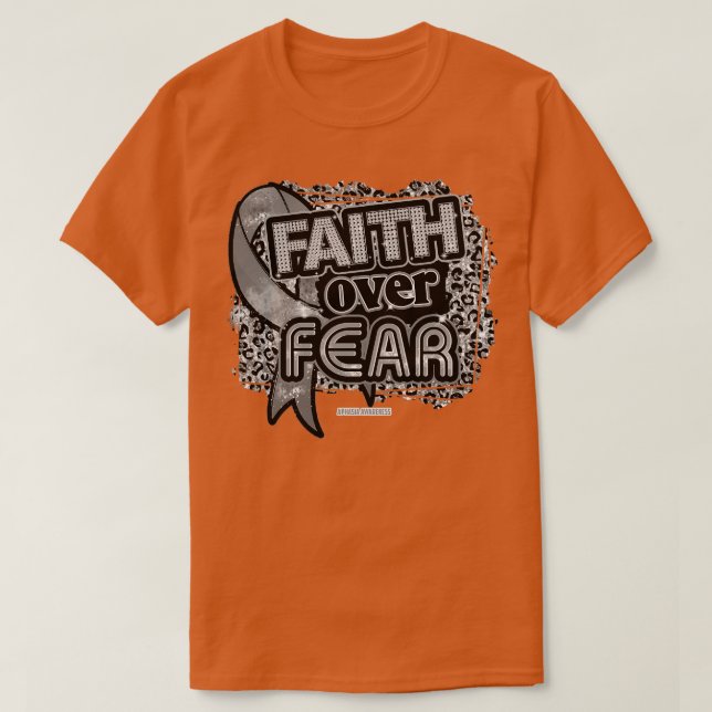 Camiseta Aphasia Sensibilização Fé de Fita sobre Medo Leopa (Frente do Design)