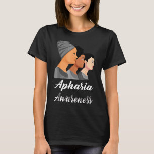 Camiseta Aphasia Sensibilização Mulheres Cinza Suporte de F
