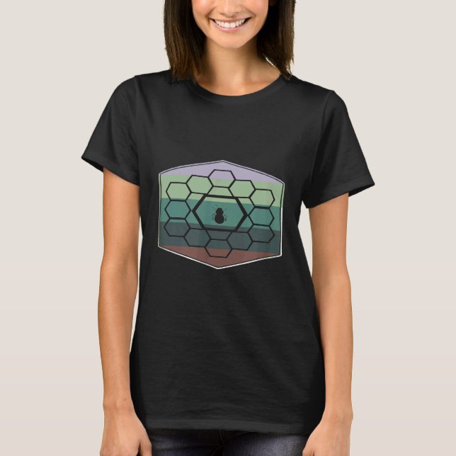 Camiseta Apicultor de favo de mel retrô (Frente)