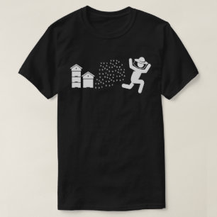 Camiseta Apicultor perseguido por Abelhas Engraçadas Corren