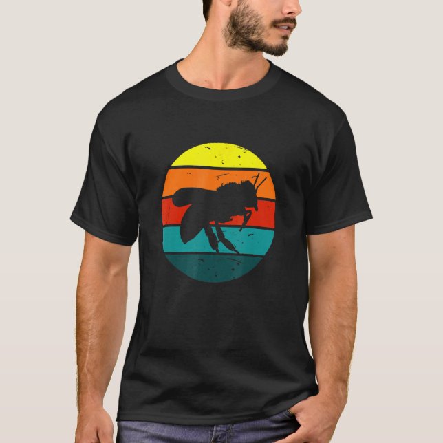 Camiseta Apicultor Vintage Retro Abelha Mel Pôr do Sol (Frente)