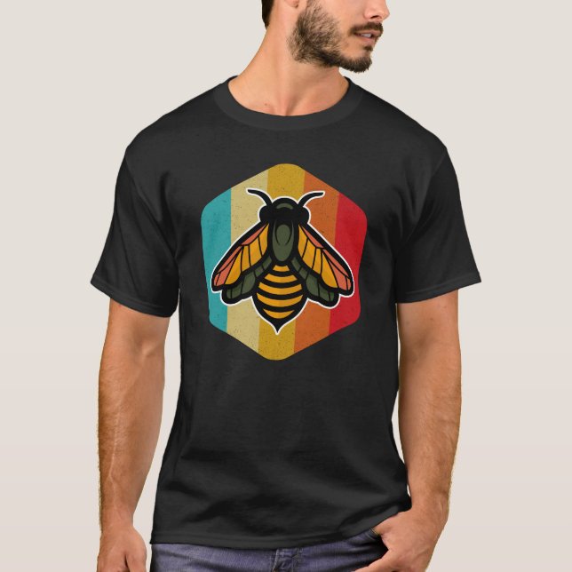 Camiseta Apicultura Abelha Retro Vintage Honeycomb (Frente)