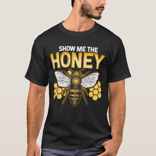 Camiseta Apicultura Mostra-Me Querida Néctar De Honeycomb G (Frente)