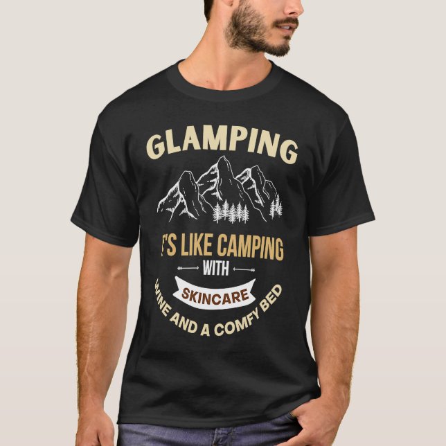 Camiseta Aplaudir é como acampar com vinho elétrico e (Frente)