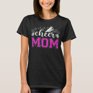 Camiseta Aplaudir Mãe Estampa Rosa Orgulhosa Mãe Cheerleade